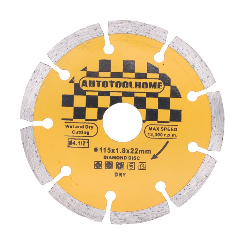 AUTOTOOLHOME 4 1/2-inch Diamond Saw Blades Angle Grinder Cutting Wheel Dry or Wet Grinding Disc Masonry Brick Concrete Ceramic Tile Cut Off Wheels - Image 1